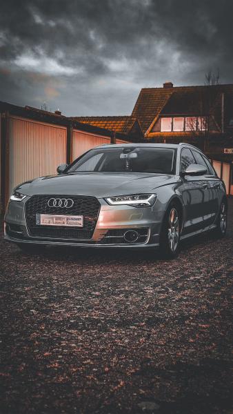 Voll LED Tagfahrlicht Scheinwerfer Set passend für Audi A6 4G (C7) Facelift 15-18 schwarz mit LED Blinker