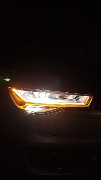 Voll LED Tagfahrlicht Scheinwerfer Set für Audi A6 4G (C7) Facelift 15-18 schwarz mit LED Blinker