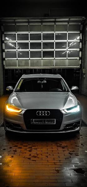 Voll LED Tagfahrlicht Scheinwerfer Set für Audi A6 4G (C7) Facelift 15-18 schwarz mit LED Blinker