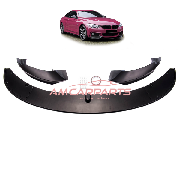 Upgrade Sport Design Frontspoilerlippe / Frontspoiler passend für BMW 4er (F32, F33) Coupé, Cabrio (F36) Gran Coupé 2013 - 2020 matt schwarz
