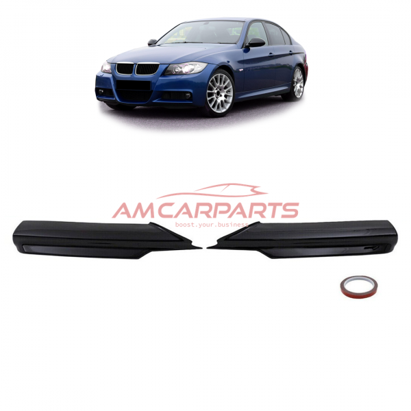 Upgrade Sport Design Flaps / Spoiler Set passend für BMW 3er (E90) Limousine (E91) Touring Vor-Facelift 05-08 glänzend schwarz
