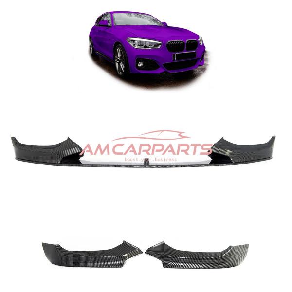 Upgrade Sport Design Flaps / Frontspoilerlippe / Frontspoiler passend für BMW 1er (F20, F21) Schräckheck Facelift 15-19 Carbon-Optik