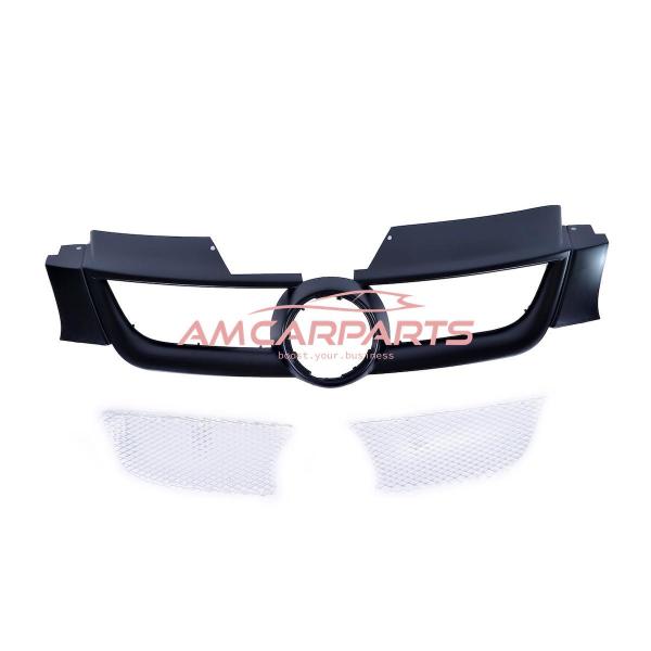 Upgrade Design Kühlergrill schwarz mit Aluminiumgitter,  mit Emblemhalter für VW Golf 5 2003-2008