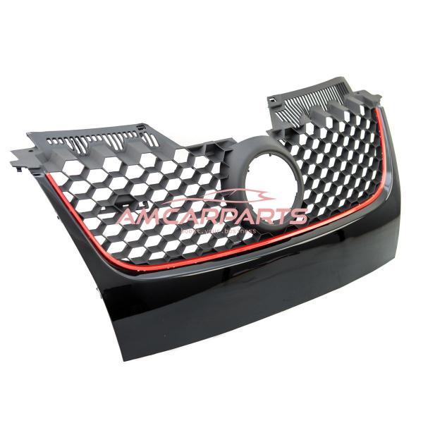 Upgrade Design Kühlergrill Rot mit Emblemhalter für VW Golf 5 GTI 2003-2009