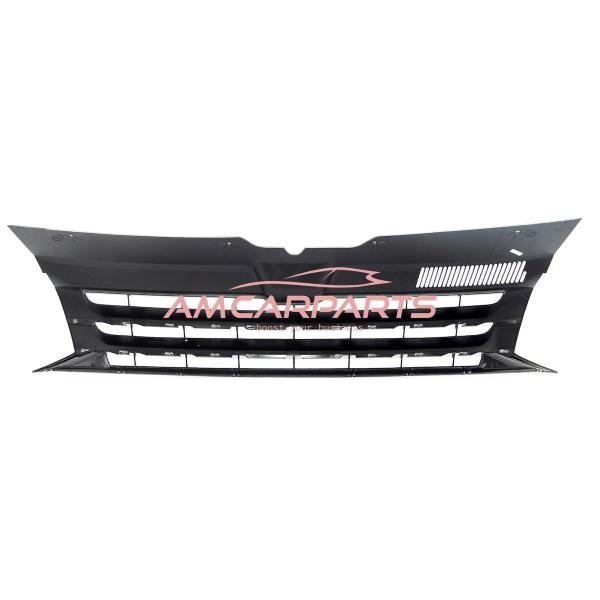 Upgrade Design Kühlergrill für Volkswagen T5 09-15 Hochglanz-schwarz mit Chrom Zierleiste ohne Emblemhalter