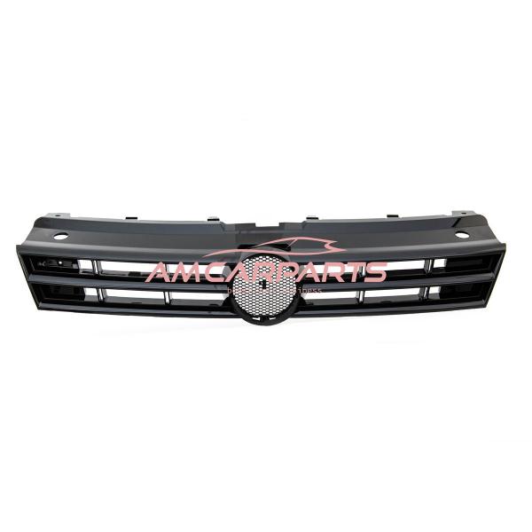 Upgrade Design Kühlergrill Schwarz glänzend, mit Emblemhalter für VW POLO V 6R / 6C Vor-Facelift 2009-2014