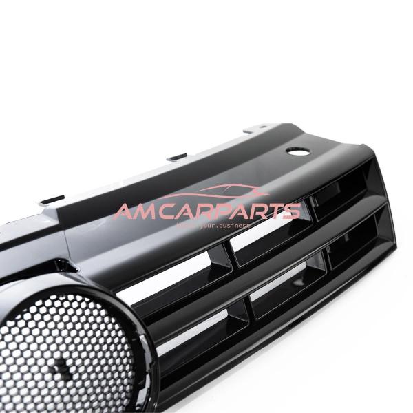 Upgrade Design Kühlergrill Schwarz glänzend, mit Emblemhalter für VW POLO V 6R / 6C Vor-Facelift 2009-2014