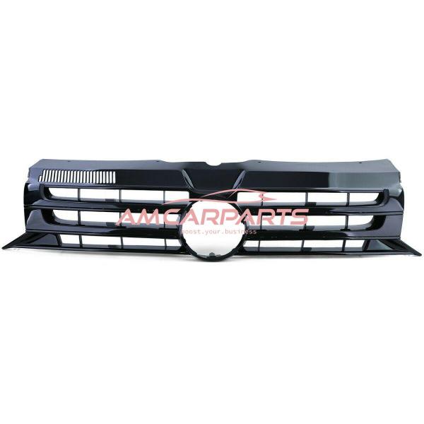 Upgrade Design Kühlergrill Hochglanzschwarz mit Emblemhalter, für VW T5 Multivan 2009–2015
