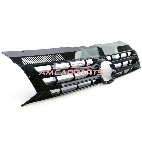 Upgrade Design Kühlergrill Hochglanzschwarz mit Emblemhalter, für VW T5 Multivan 2009–2015
