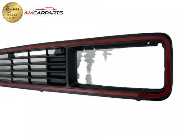 Upgrade Sportgrill / Kühlergrill schwarz/rot ohne Emblem für Volkswagen T3 (Eckige Scheinwerfer-Aussparung) 79-92