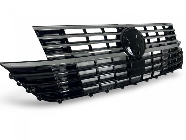 Upgrade Design Frontgrill Schwarz mit 5 Chrom Zierstreifen für VW T6.1 Multivan 2019-2024