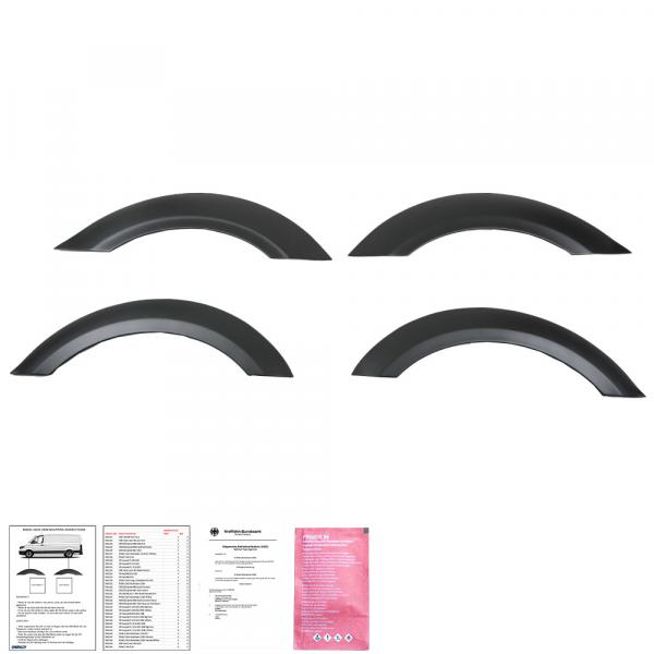 "Upgrade-Bus" Radlaufabdeckung / Radlaufverbreiterung Set passend für VW Crafter / MAN TGE 17+ schwarz / matt mit ABE 