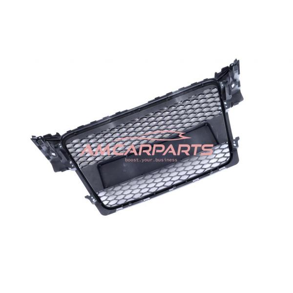 Upgrade Design Sportgrill / Kühlergrill für Audi A4 B8 08-12 Silber/Hochglanz-schwarz in Wabendesign