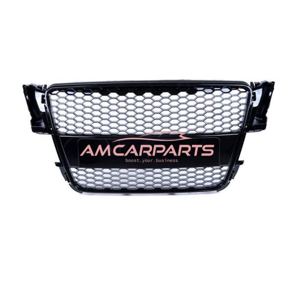 Upgrade Sportgrill / Kühlergrill für Audi A5 (8T) Coupe Cabrio Sportback 07-11Chrom / Hochglanz-schwarz in Wabendesign