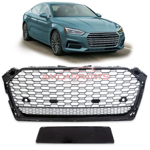 Upgrade Sportgrill / Kühlergrill für Audi A5 (F5) Coupe Cabrio Sportback 2016+ Hochglanz schwarz in Wabendesign