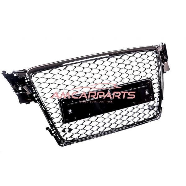 Upgrade Design Sportgrill / Kühlergrill für Audi A4 B8 08-12 Hochglanz-schwarz in Wabendesign