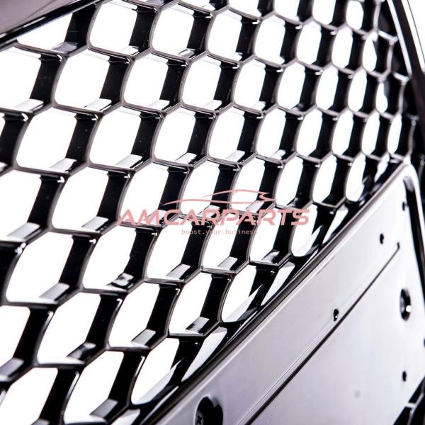 Upgrade Design Sportgrill / Kühlergrill für Audi A4 B8 08-12 Hochglanz-schwarz in Wabendesign