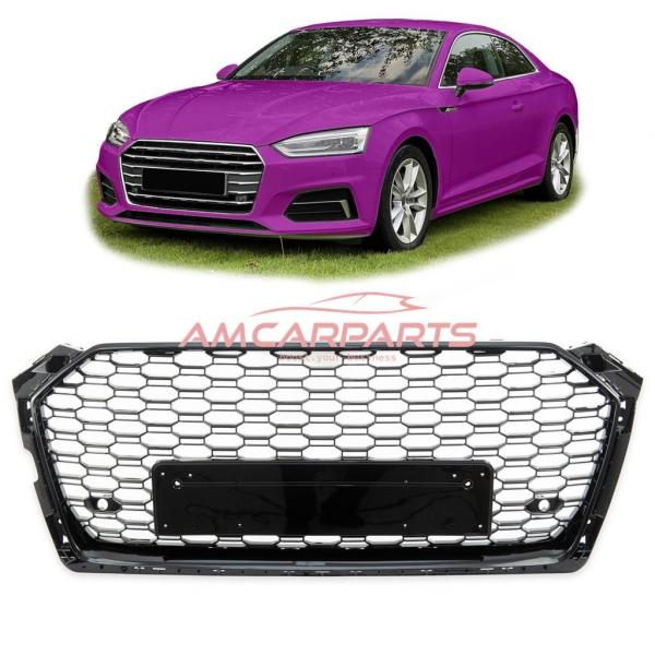 Upgrade Sportgrill / Kühlergrill für Audi A5 (F5) Coupe Cabrio Sportback 2016+ Hochglanz schwarz in Wabendesign