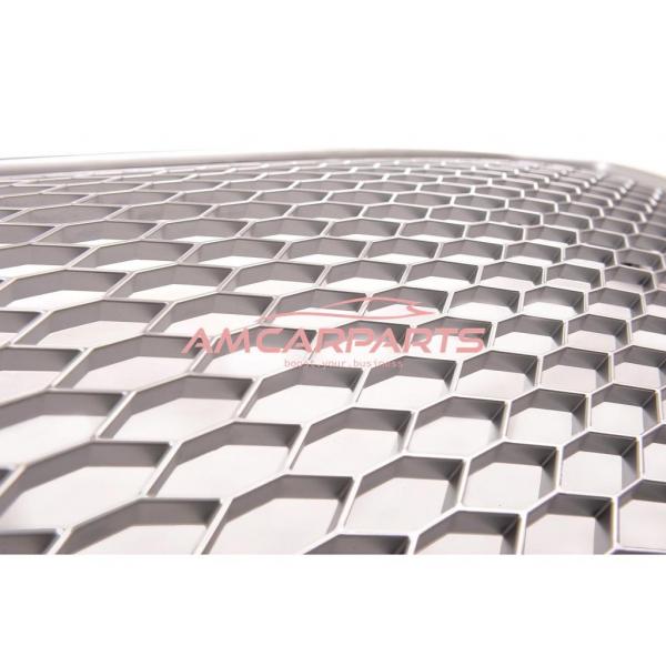 Upgrade Design Sportgrill / Kühlergrill für Audi A4 B8 Facelift 13-16 Silber-Matt in Wabendesign