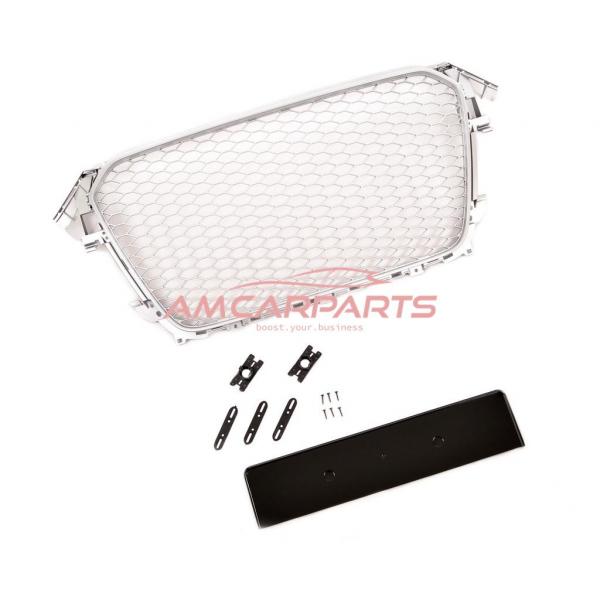 Upgrade Design Sportgrill / Kühlergrill für Audi A4 B8 Facelift 13-16 Silber-Matt in Wabendesign