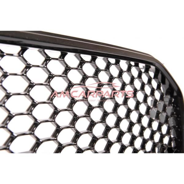 Upgrade Design Sportgrill / Kühlergrill für Audi A4 B8 Facelift 13-16 Hochglanz-schwarz in Wabendesign mit Emblemhalter