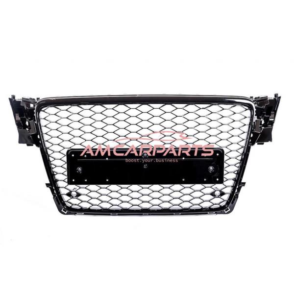 Upgrade Design Sportgrill / Kühlergrill für Audi A4 B8 08-12 Hochglanz-schwarz in Wabendesign