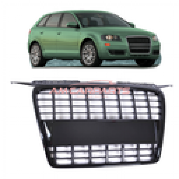 Upgrade Sportgrill / Kühlergrill für Audi A3 8P 05-08 Hochglanz schwarz