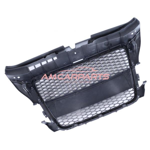 Upgrade Design Sportgrill / Kühlergrill für Audi A3 8P Facelift 08-12 Silber/Hochglanz-schwarz in Wabengitter Optik