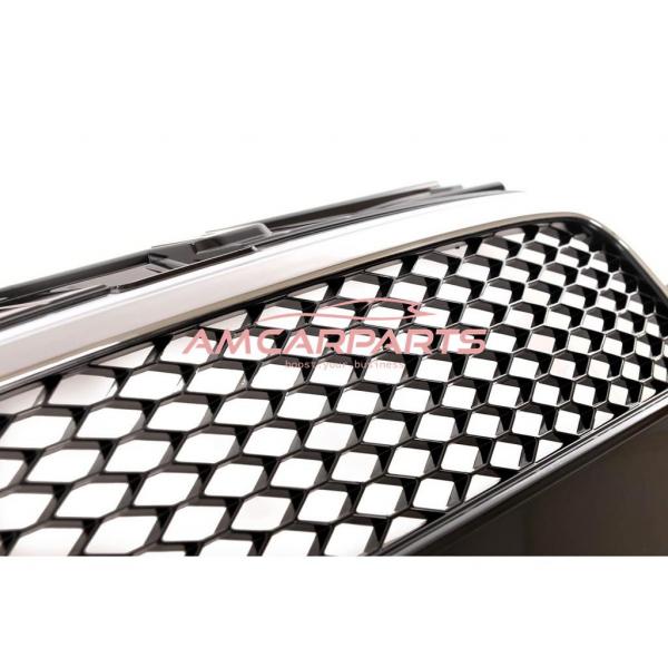 Upgrade Design Sportgrill / Kühlergrill für Audi A4 B7 05-08 chrom/schwarz in Wabengitter Optik