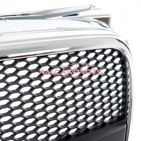Upgrade Design Sportgrill / Kühlergrill für Audi A4 B7 05-08 chrom/schwarz in Wabengitter Optik