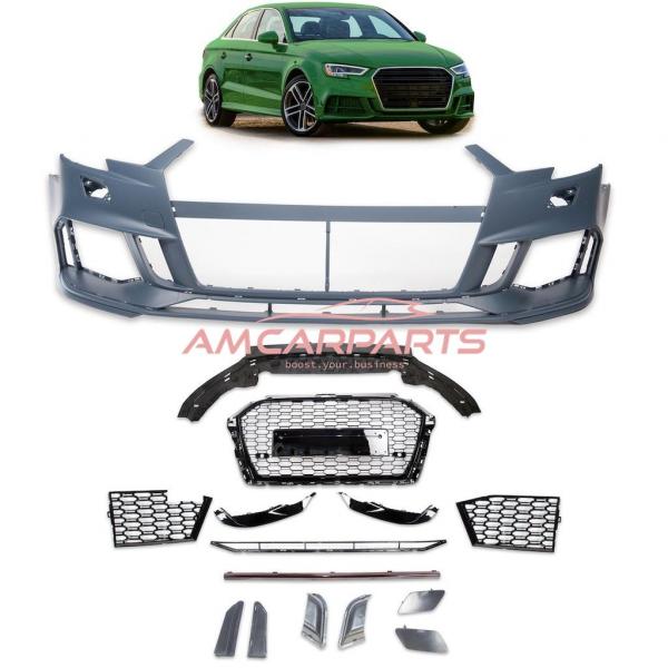 Upgrade Sport Design Frontstoßstange passend für Audi A3 8V Facelift Cabrio + 3-Türer 16-19 inkl. Grill