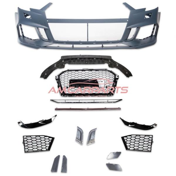 Upgrade Sport Design Frontstoßstange passend für Audi A3 8V Facelift Cabrio + 3-Türer 16-19 inkl. Grill