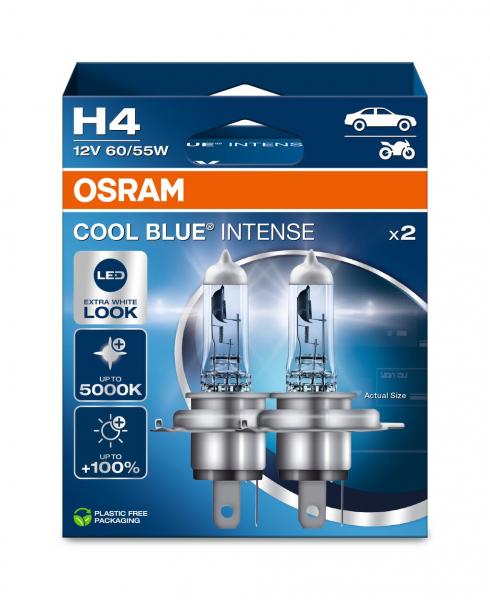H4 12V 60/55W P43t Cool Blue INTENSE NextGen. 5000K +100% Duo 2st. OSRAM