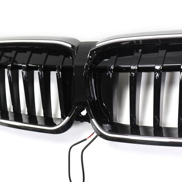 LED-Kühlergrill mit einer Lamelle in Hochglanzschwarz für BMW 3er G20 2019-2022
