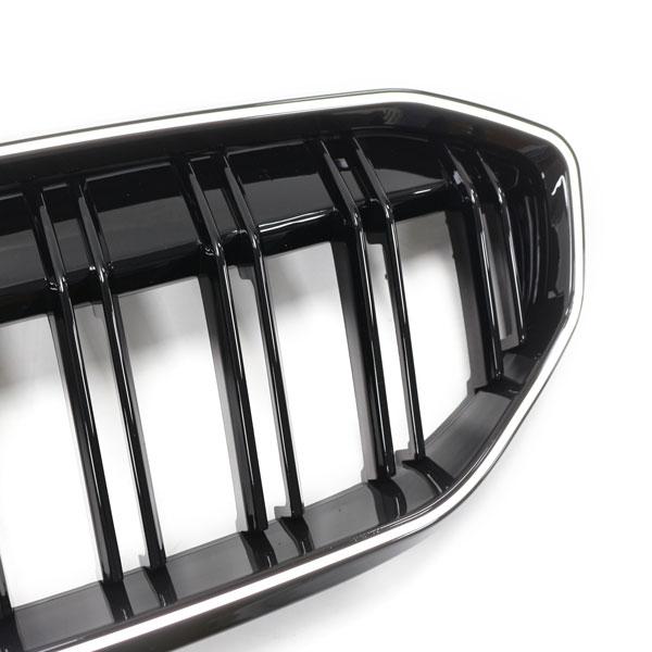 LED-Doppellamellen-Kühlergrill in Schwarz glänzend passend für BMW 3er G20 2019-2023