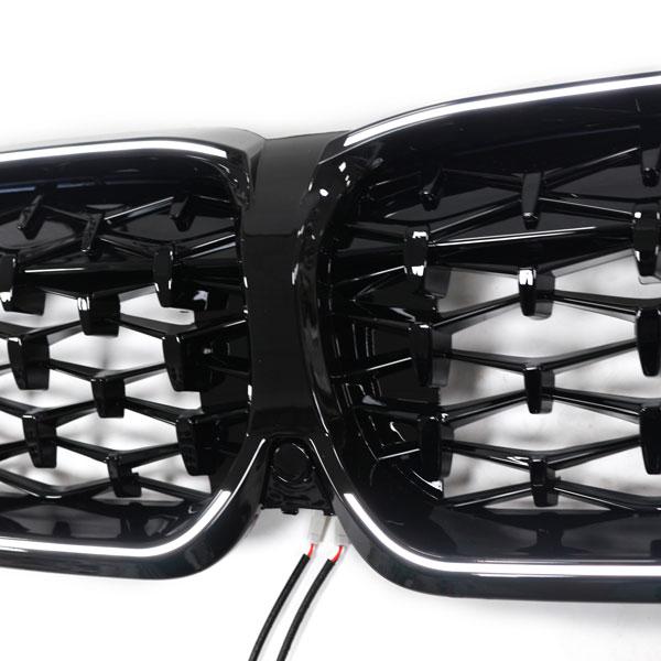 LED-Kühlergrill schwarz für BMW 3er G20 2019-2023 für Umbau auf Diamantdesign/Look