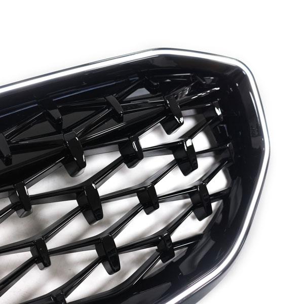 LED-Kühlergrill schwarz für BMW 3er G20 2019-2023 für Umbau auf Diamantdesign/Look