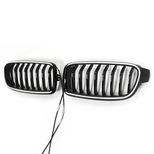 LED-Kühlergrill mit einer Lamelle in Schwarz glänzend, passend für BMW 3er F30 2012–2019