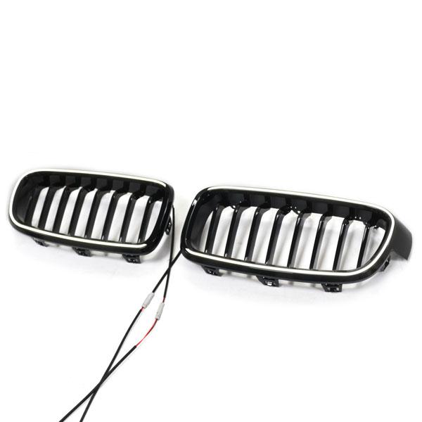LED-Kühlergrill mit einer Lamelle in Schwarz glänzend, passend für BMW 3er F30 2012–2019