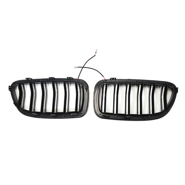 LED-Kühlergrill mit Doppellamellen in Schwarz glänzend für BMW 5er F10 2010–2017