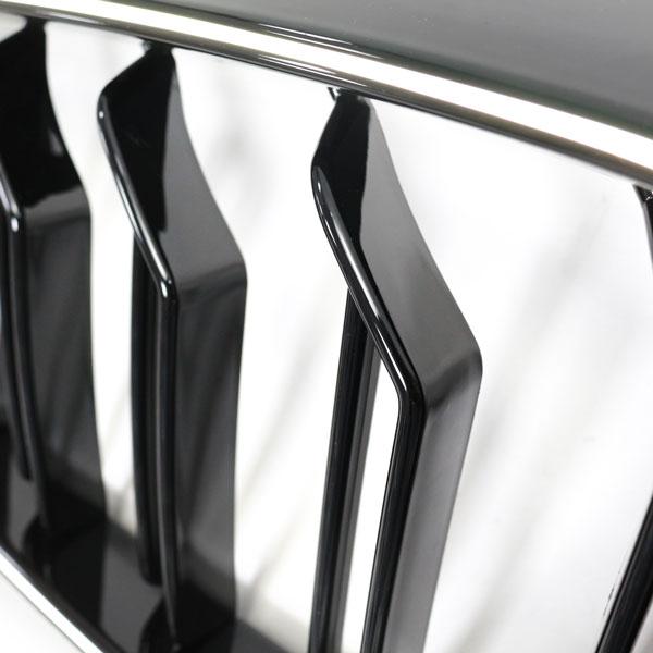 LED-Doppellamellen-Kühlergrill in Schwarz glänzend, passend für BMW 5er G30 2017–2020, alt bis neu