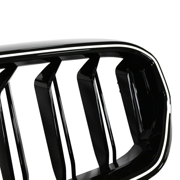 LED-Doppellamellen-Kühlergrill in Schwarz glänzend für BMW 5er G30 LCI 2020-2023