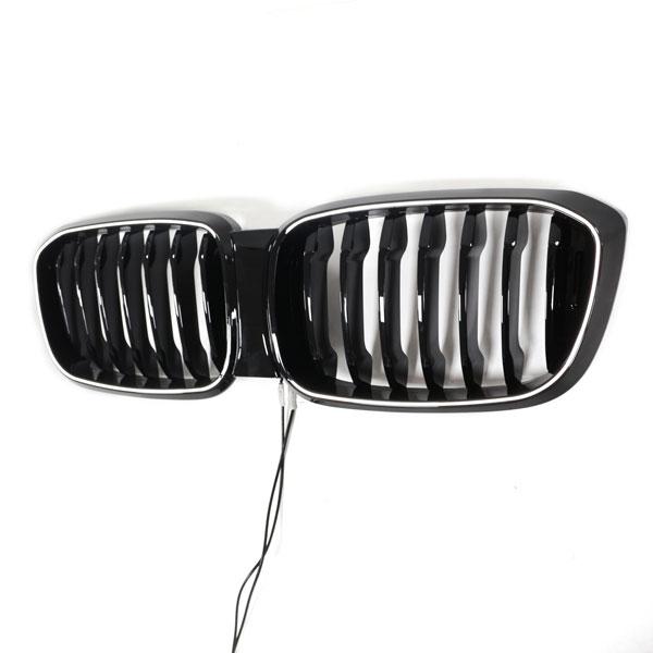 LED-Kühlergrill mit einer Lamelle in Schwarz glänzend, passend für BMW X3 Serie G01 2018–2021