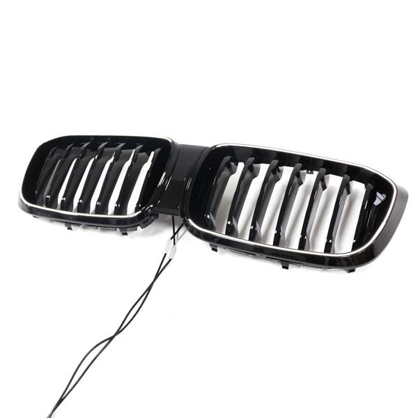 LED-Kühlergrill mit einer Lamelle in Schwarz glänzend, passend für BMW X3 Serie G01 2018–2021