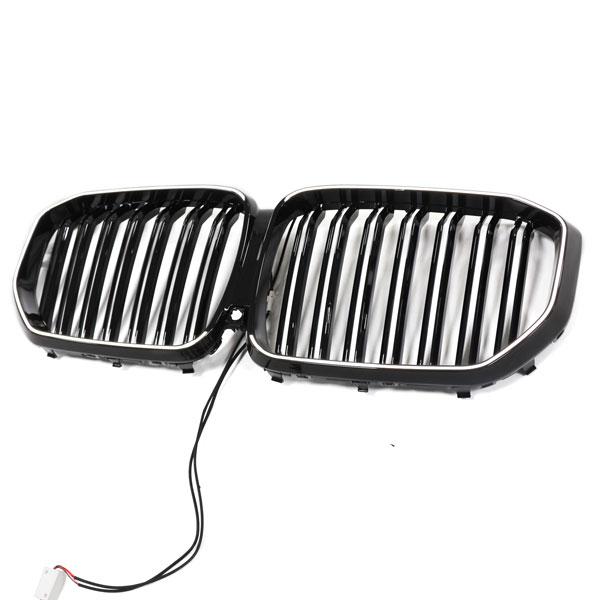 LED-Doppellamellen-Kühlergrill in Schwarz glänzend passend für BMW X5-Serie G05 ab 2019