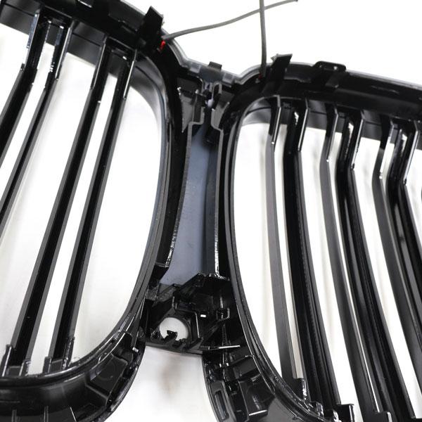 LED-Doppellamellen-Kühlergrill in Schwarz glänzend passend für BMW X5-Serie G05 ab 2019