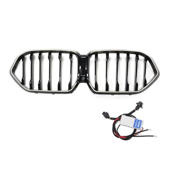 LED-Kühlergrill mit einer Lamelle in Schwarz glänzend passend für BMW X6 Serie G06 2019–2023