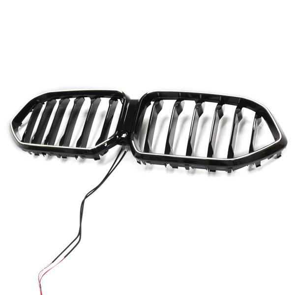 LED-Kühlergrill mit einer Lamelle in Schwarz glänzend passend für BMW X6 Serie G06 2019–2023