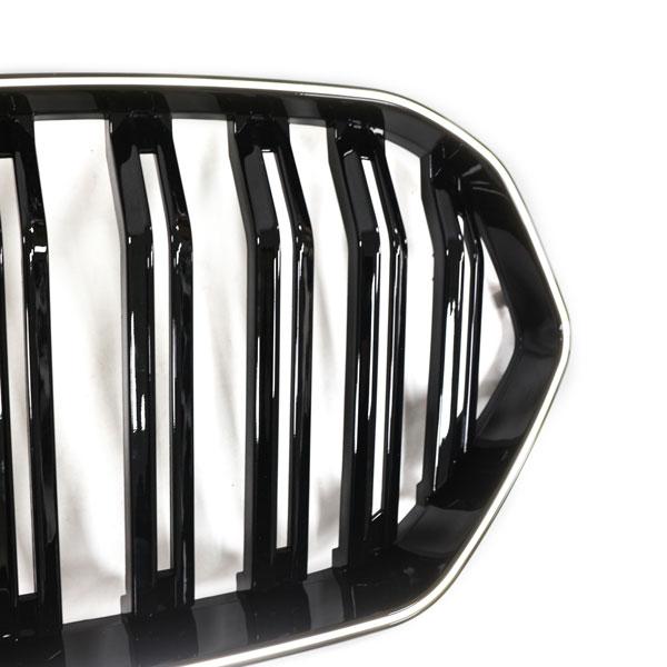 LED-Doppellamellen-Kühlergrill in Schwarz glänzend passend für BMW X6 Serie G06 2019–2023