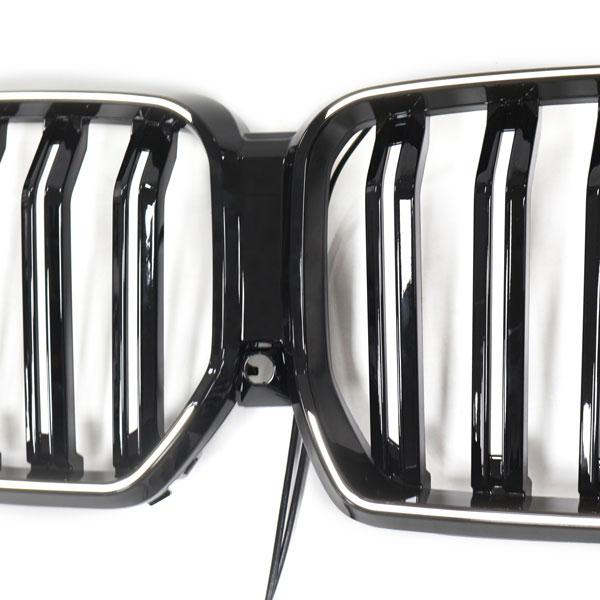 LED-Doppellamellen-Kühlergrill in Schwarz glänzend passend für BMW X6 Serie G06 2019–2023